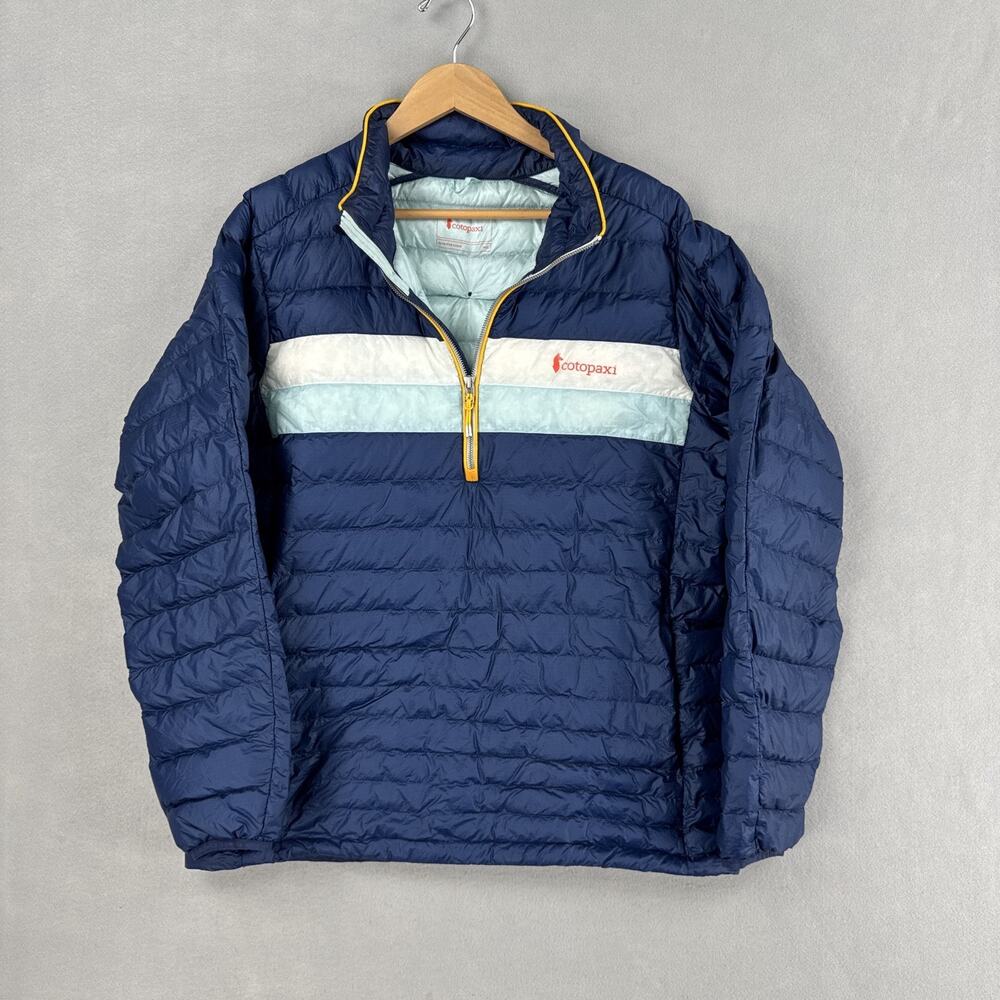 Cotopaxi Fuego Jacket Mens XL Blue 800 Fill Down 1/2 Zip Puffer Pullover